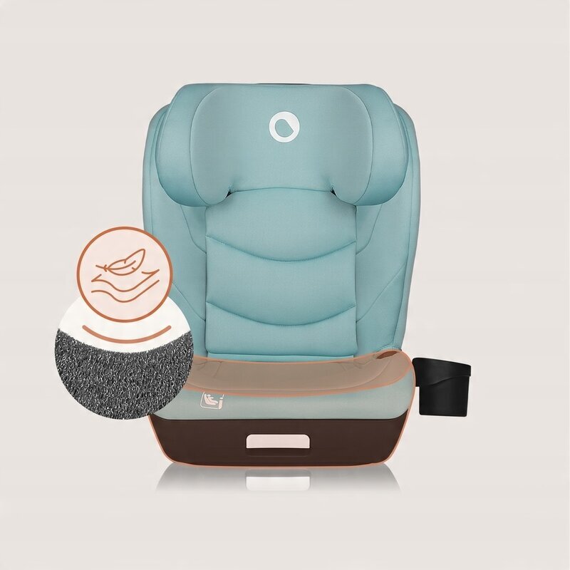 Lionelo Scaun auto i-Size Neal Verde Turquoise spatar reglabil in 4 pozitii tetiera in 10 pozitii suport sticla inclus 15-36 Kg 100-150 cm cu isofix conform ECE R129