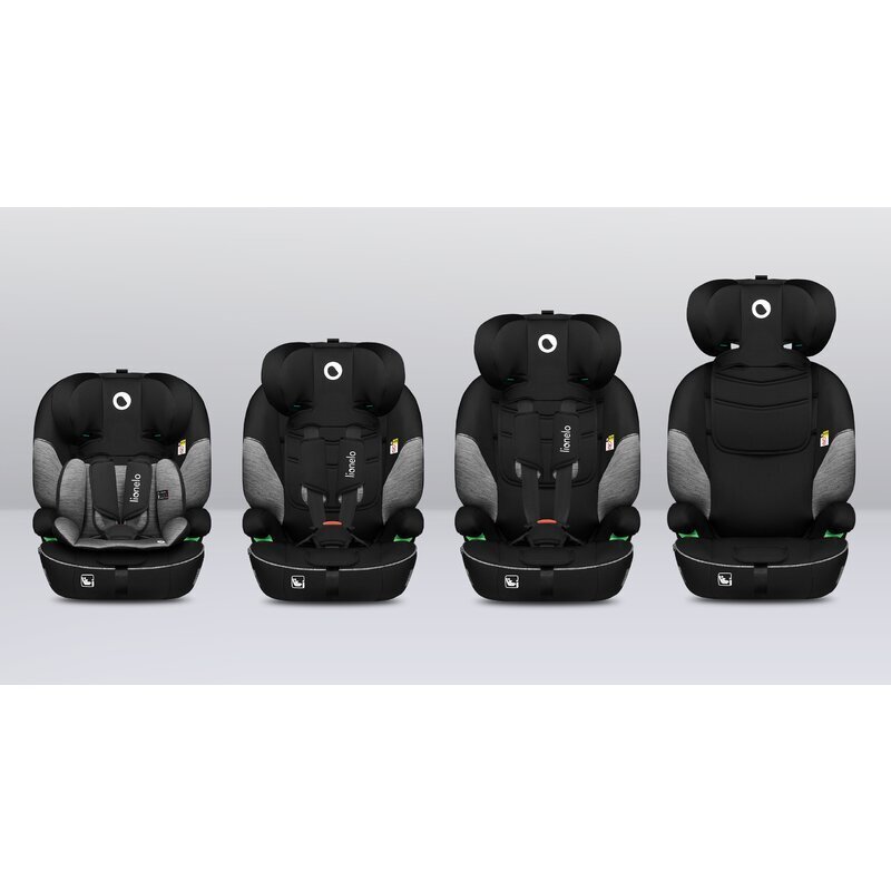 Lionelo Scaun auto Levi Gri i-Size universal instalare FWF cu tetiera reglabila in 10 pozitii spatar detasabil 76-150 cm conform cu R129