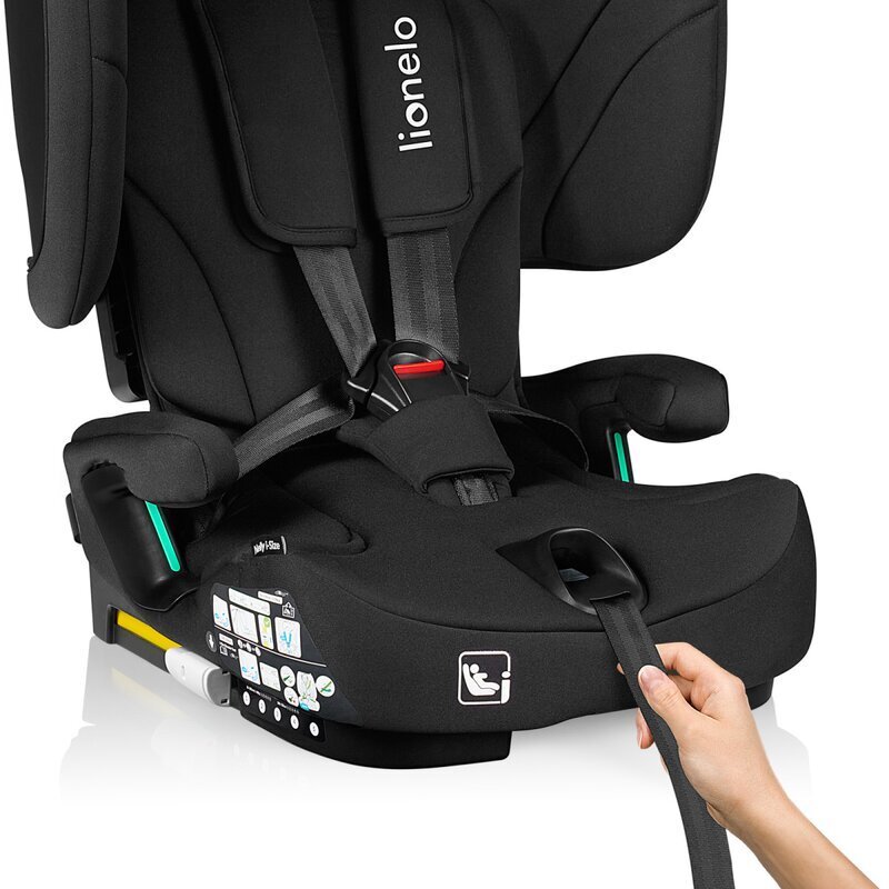 Lionelo Scaun auto Nelly Negru pliabil i-Size 76-150 cm tetiera reglabila in 15 pozitii spatar reglabil in 4 pozitii sisteme Isofix si Top Tether conform cu ECE R129