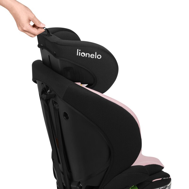 Lionelo Scaun auto pentru copii Billy Roz i-Size 76-150 cm isofix + top tether tetiera reglabila testat la impact conform cu R129