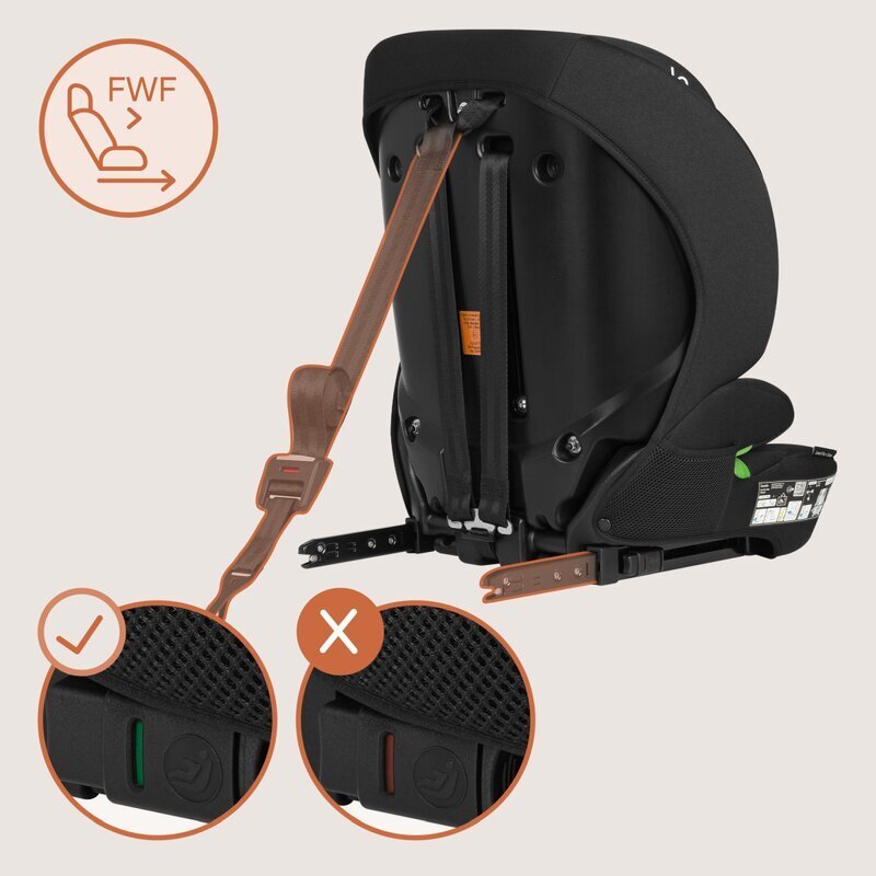 Lionelo Scaun auto pentru copii Levi Fix Negru i-Size 76-150 cm 123 isofix + Top Tether tetiera reglabila testat la impact conform cu R129