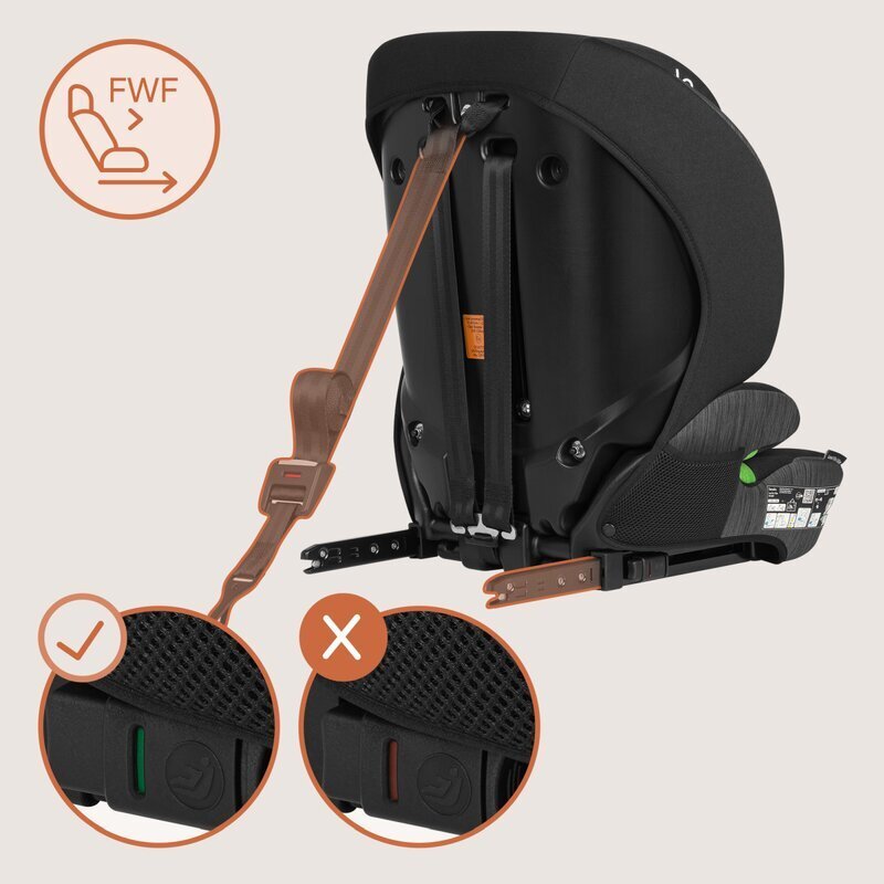 Lionelo Scaun auto pentru copii Levi Fix NegruGri i-Size 76-150 cm 123 isofix + Top Tether tetiera reglabila testat la impact conform cu R129