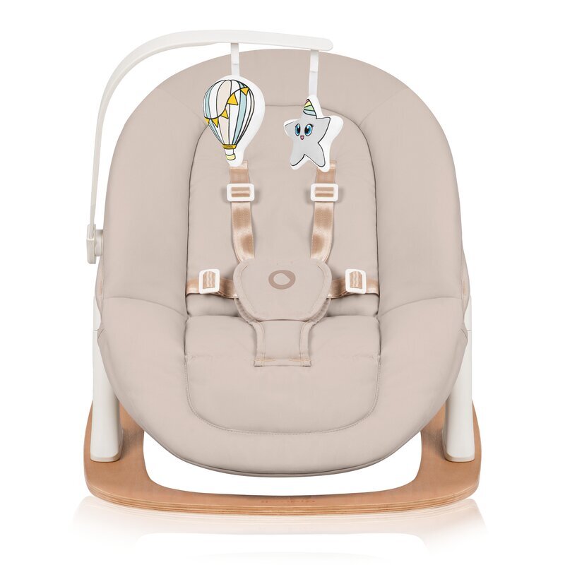 Lionelo Scaun de masa 4 in 1 Celia AlbNatur multifunctional cu functie de balansoar reglabil pe inaltime suport pentru picioare reglabil