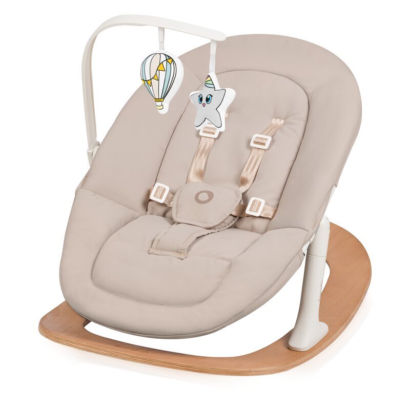 Lionelo Scaun de masa 4 in 1 Celia AlbNatur multifunctional cu functie de balansoar reglabil pe inaltime suport pentru picioare reglabil