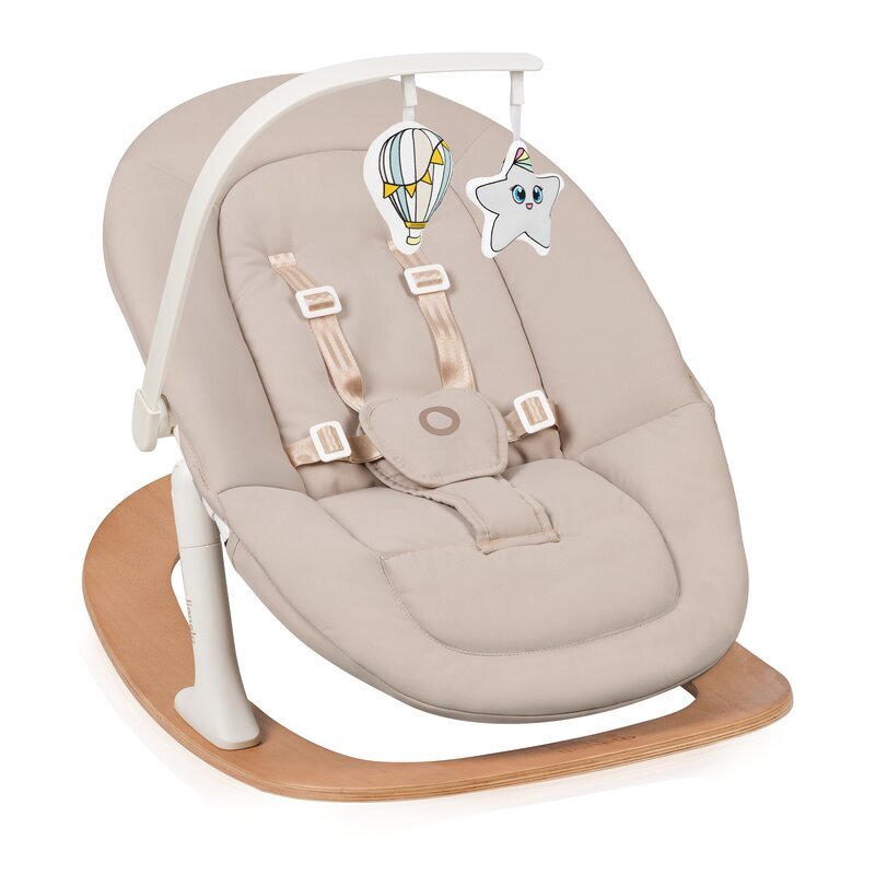 Lionelo Scaun de masa 4 in 1 Celia AlbNatur multifunctional cu functie de balansoar reglabil pe inaltime suport pentru picioare reglabil