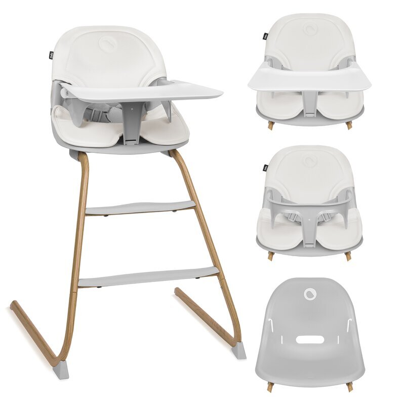 Lionelo Scaun de masa Dalia Gri 2 in 1 transformabil cu 2 suporturi pentru picioare tavita detasabila sustine 60 kg 6 luni+ conform cu EN14988
