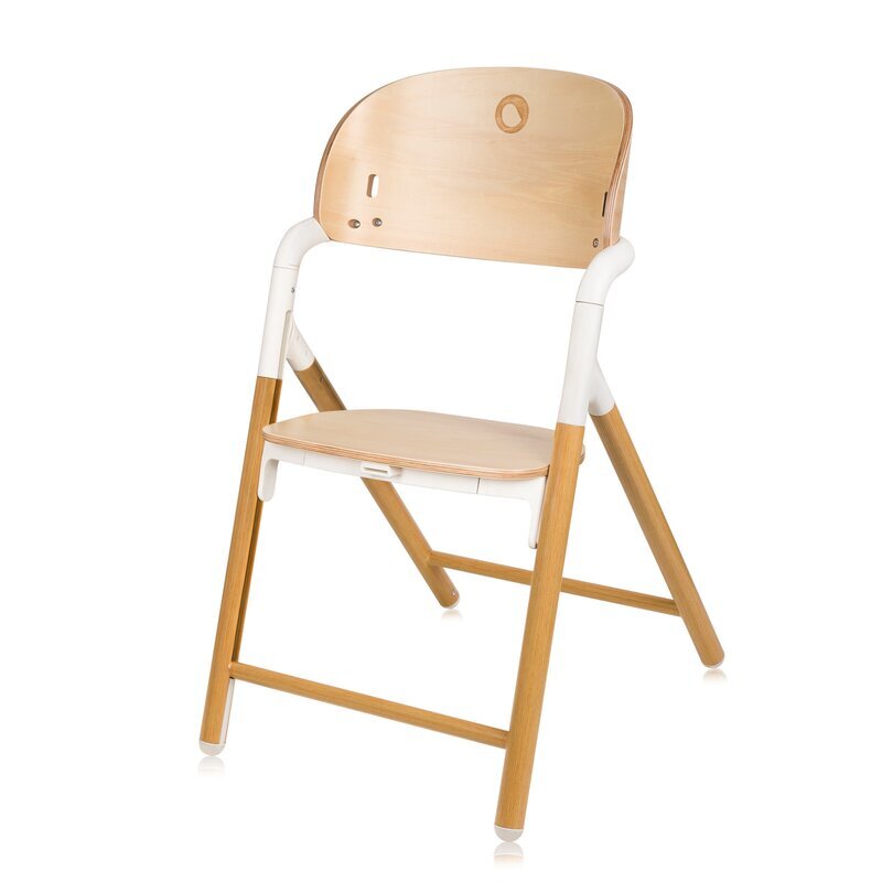 Lionelo Scaun de masa multifunctional Celia din lemn de fag 6 luni- adult reglabil pe inaltime husa impermeabila tavita silicon suport de picioare reglabil greutate maxima 90 Kg AlbNatural
