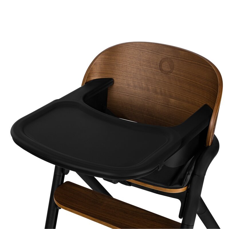 Lionelo Scaun de masa multifunctional Celia din lemn de fag 6 luni- adult reglabil pe inaltime husa impermeabila tavita silicon suport de picioare reglabil greutate maxima 90 Kg Negru
