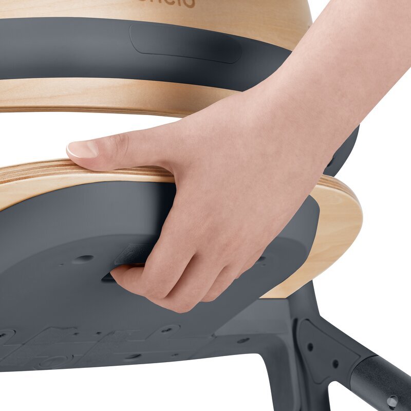 Lionelo Scaun de masa multifunctional Celia din lemn de fag 6 luni- adult reglabil pe inaltime spatar lat sezut ergonomic tavita silicon suport de picioare reglabil greutate maxima 90 Kg Gri