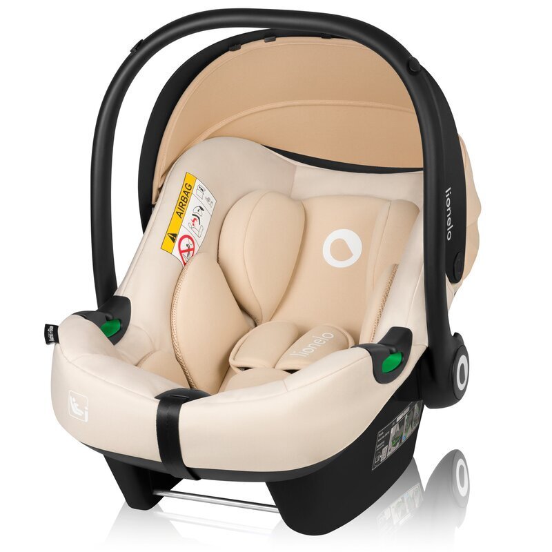 Lionelo Scoica auto i-Size Astrid Bej 0-13 kg 40-87 cm cu salteluta testat ADAC conform cu standardul european de securitate R129