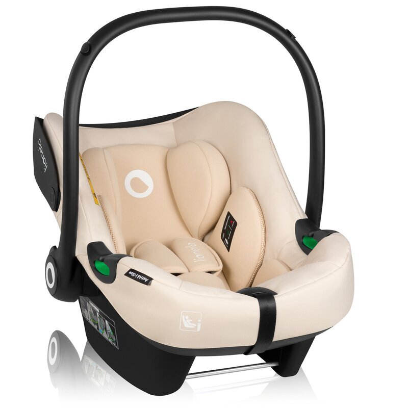 Lionelo Scoica auto i-Size Astrid Bej 0-13 kg 40-87 cm cu salteluta testat ADAC conform cu standardul european de securitate R129