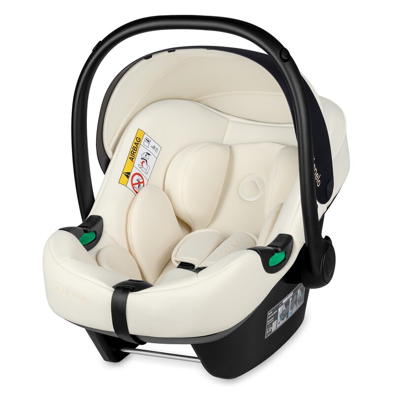 Lionelo Scoica auto i-Size Astrid Crem 0-13 kg 40-87 cm cu salteluta testat ADAC conform cu standardul european de securitate R129