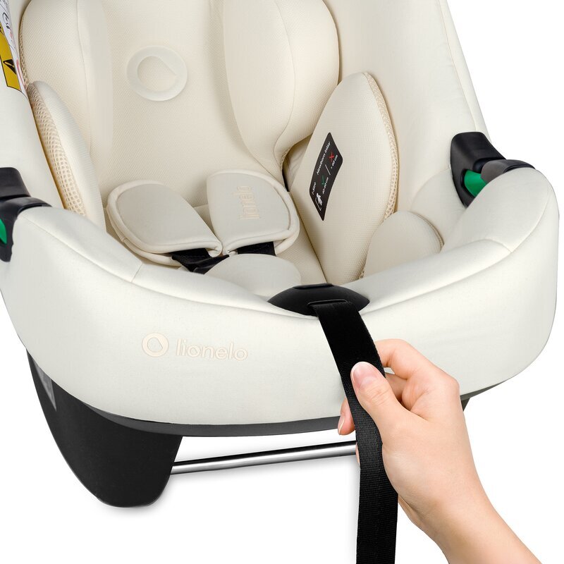 Lionelo Scoica auto i-Size Astrid Crem 0-13 kg 40-87 cm cu salteluta testat ADAC conform cu standardul european de securitate R129