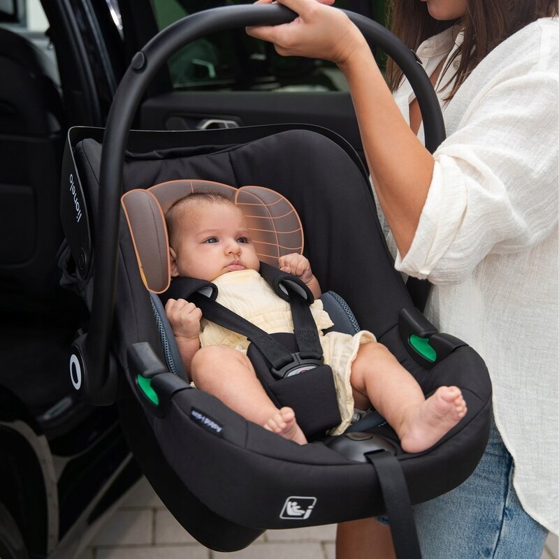 Lionelo Scoica auto i-Size Astrid Crem 0-13 kg 40-87 cm cu salteluta testat ADAC conform cu standardul european de securitate R129