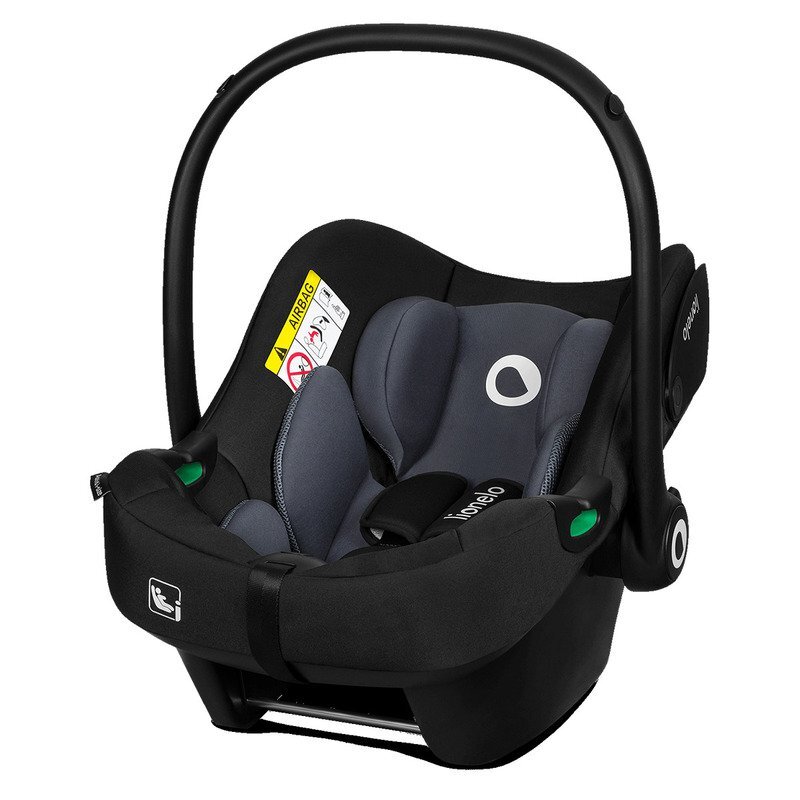 Lionelo Scoica auto i-Size Astrid NegruGri 0-13 kg 40-87 cm cu salteluta testat ADAC conform cu standardul european de securitate R129