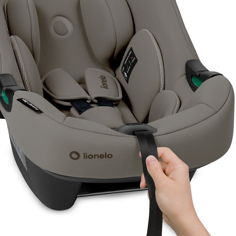 Lionelo Scoica auto i-Size Astrid Taupe 0-13 kg 40-87 cm cu salteluta testat ADAC conform cu standardul european de securitate R129