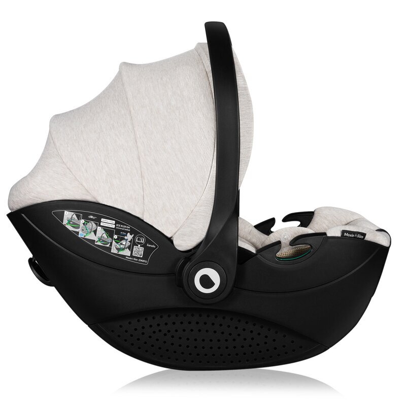 Lionelo Scoica auto Moxie Bej i-Size include baza rotativa 360 cu picior de fixare 40-87 cm tetiera reglabila intarita cu spuma de memorie carcasa ventilata protectie avansata conform R129