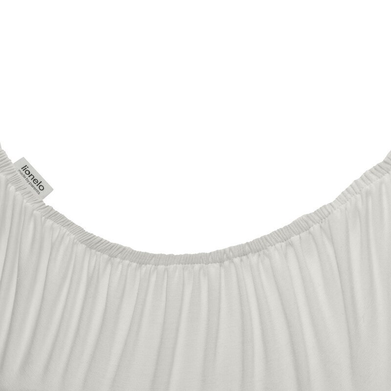 Lionelo Set 2 cearceafuri cu elastic AlbGri 70x28 cm pentru landouri si patutul co-sleeper Malin din bambus