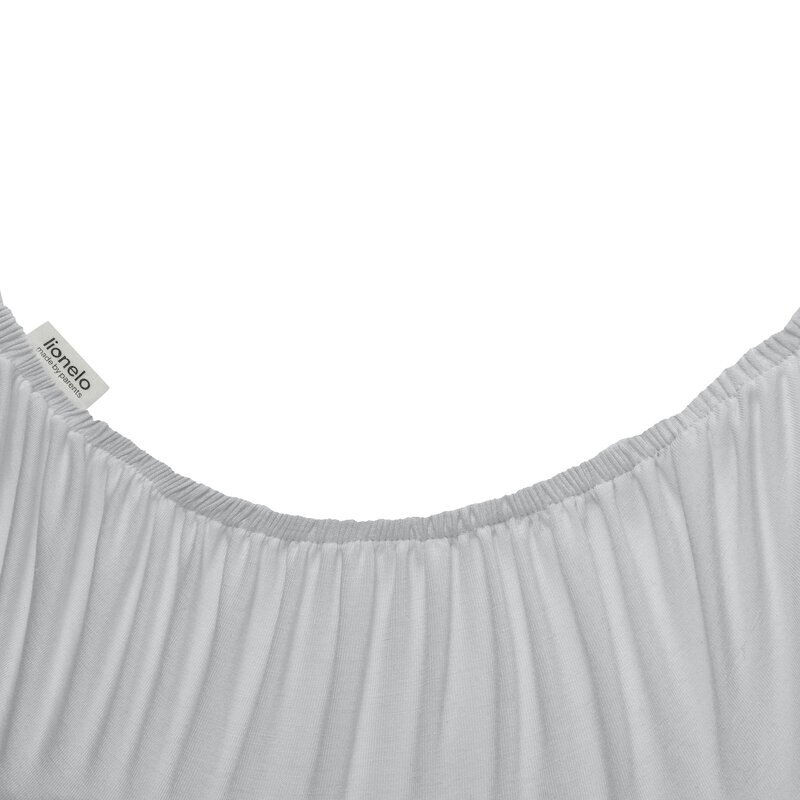 Lionelo Set 2 cearceafuri cu elastic AlbGri 70x28 cm pentru landouri si patutul co-sleeper Malin din bambus