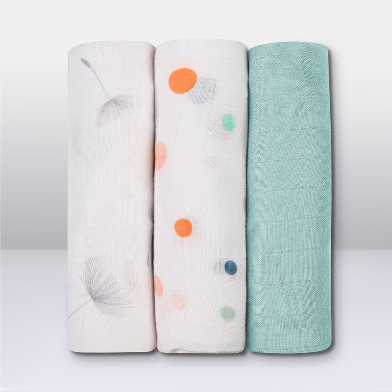 Lionelo Set 3 museline Dot din bambus 70x70 cm Multicolor