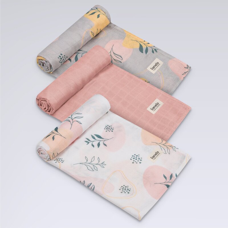 Lionelo Set 3 museline Leaf din bambus 70x70 cm Multicolor