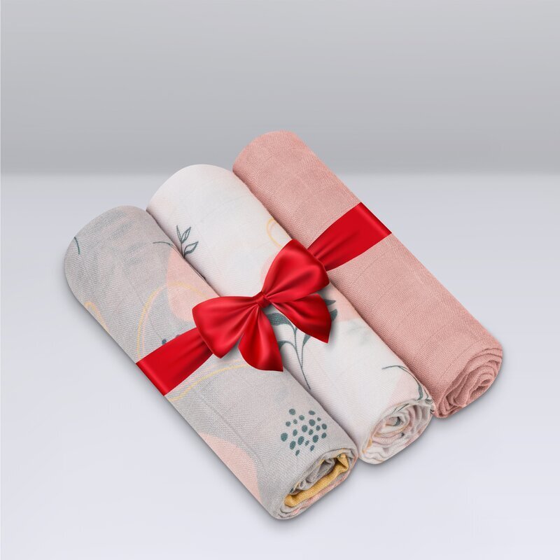 Lionelo Set 3 museline Leaf din bambus 70x70 cm Multicolor