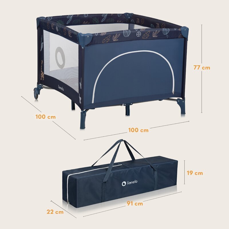 Lionelo Tarc de joaca copii Bonnie 100 x 100 cm albastru