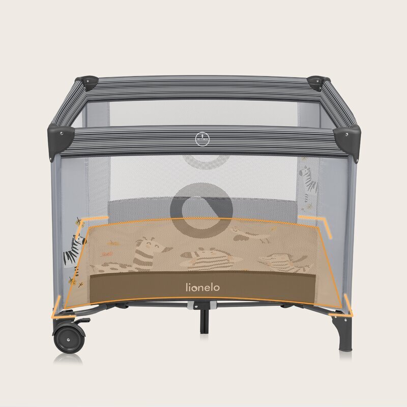 Lionelo Tarc de joaca copii Bonnie 100 x 100 cm gri deschis