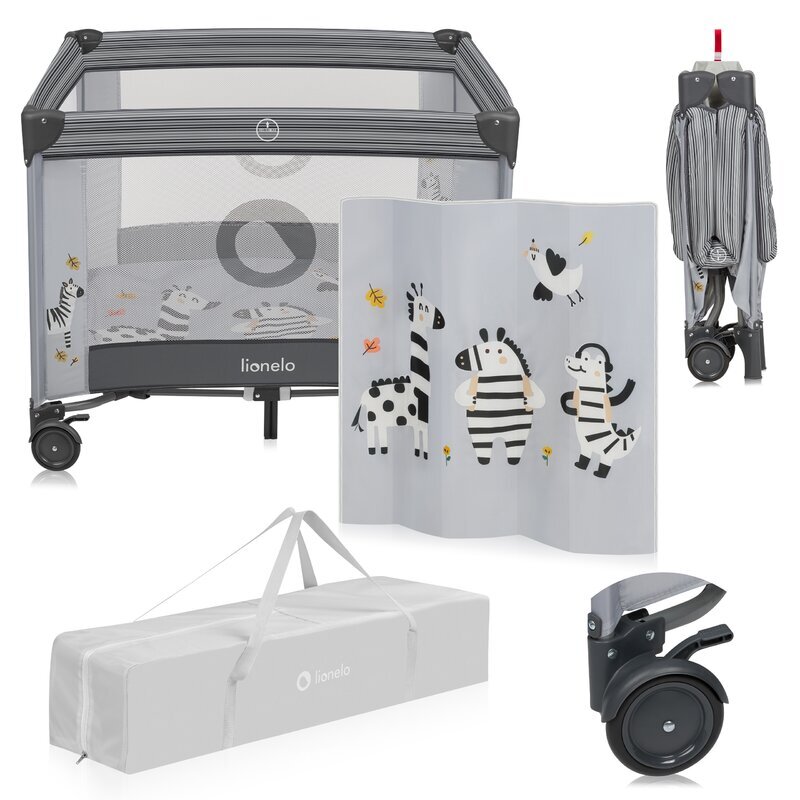 Lionelo Tarc de joaca copii Bonnie 100 x 100 cm gri deschis