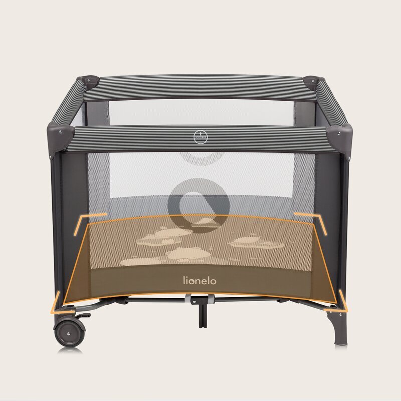 Lionelo Tarc de joaca copii Bonnie 100 x 100 cm gri inchis