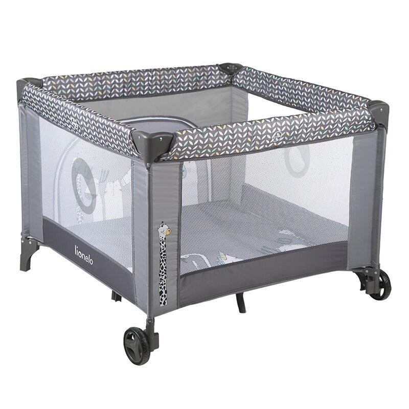 Lionelo Tarc de joaca Lene cu roti 100 x 100 cm Grey Scandi