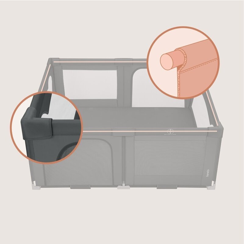 Lionelo Tarc de joaca pentru copii Florence Easy Fold 150x180x75 cm pliere depliere automata include geanta de transport din plasa cu doua intrari laterale 0-48 luni Conform cu EN12227 Gri