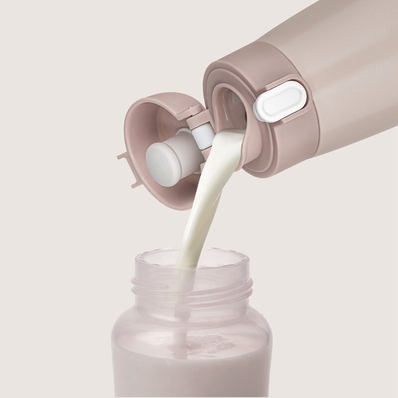 Lionelo Termos inteligent cu incalzire ThermUp Bottle Roz nude mentine temperatura constructie vidata cu 5 straturi capacitate 350 ml USB-C 5 setari de temperatura 37-55C