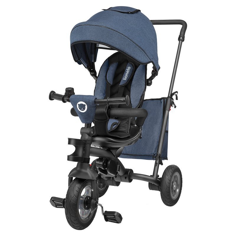 Lionelo Tricicleta pentru copii Tris Albastru Ultrapliabila Multifunctionala Mecanism de pedalare libera Suport picioare Control al directiei Scaun reversibil Rotire 360 grade Conform cu standardul european de securitate EN71