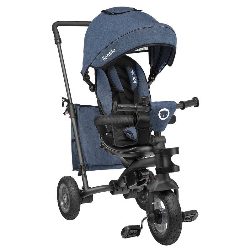 Lionelo Tricicleta pentru copii Tris Albastru Ultrapliabila Multifunctionala Mecanism de pedalare libera Suport picioare Control al directiei Scaun reversibil Rotire 360 grade Conform cu standardul european de securitate EN71