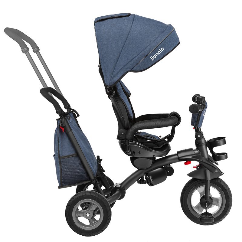Lionelo Tricicleta pentru copii Tris Albastru Ultrapliabila Multifunctionala Mecanism de pedalare libera Suport picioare Control al directiei Scaun reversibil Rotire 360 grade Conform cu standardul european de securitate EN71