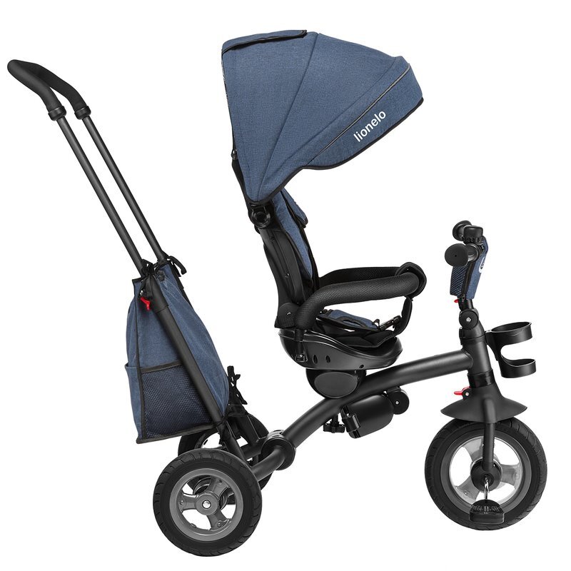 Lionelo Tricicleta pentru copii Tris Albastru Ultrapliabila Multifunctionala Mecanism de pedalare libera Suport picioare Control al directiei Scaun reversibil Rotire 360 grade Conform cu standardul european de securitate EN71