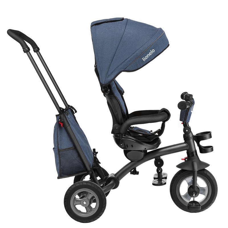 Lionelo Tricicleta pentru copii Tris Albastru Ultrapliabila Multifunctionala Mecanism de pedalare libera Suport picioare Control al directiei Scaun reversibil Rotire 360 grade Conform cu standardul european de securitate EN71