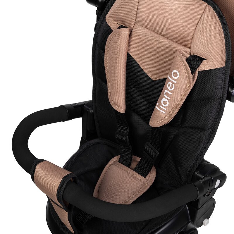 Lionelo Tricicleta pentru copii Tris Plus Bej Ultrapliabila Multifunctionala Pana la 25 kg Inclinare spatar in fata si in spate Suport picioare Control al directiei Scaun reversibil Rotire 360 grade Conform cu EN71