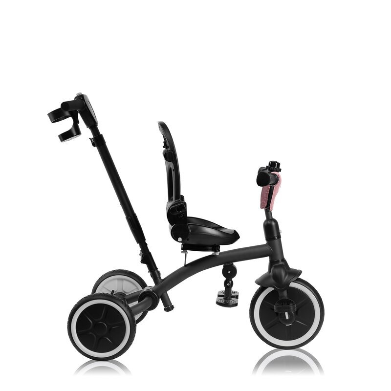 Lionelo Tricicleta pentru copii Tris Plus Roz Ultrapliabila Multifunctionala Pana la 25 kg Inclinare spatar in fata si in spate Suport picioare Control al directiei Scaun reversibil Rotire 360 grade Conform cu EN71