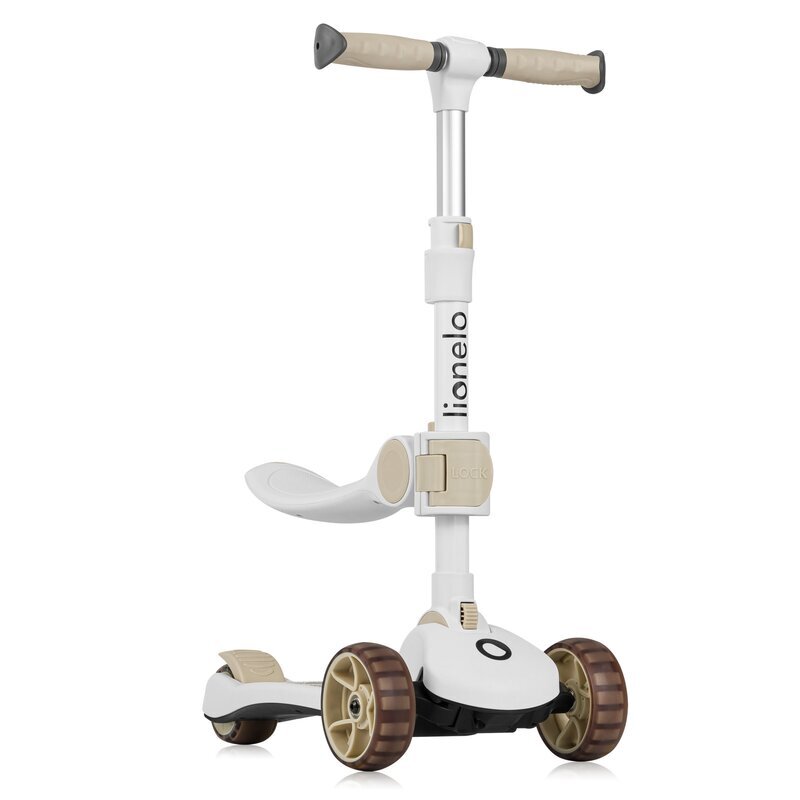 Lionelo Trotineta Franky bej 3 roti cu LED multifunctionala pliabila scaun reglabil si detasabil ghidon reglabil greutate suportata 50 kg