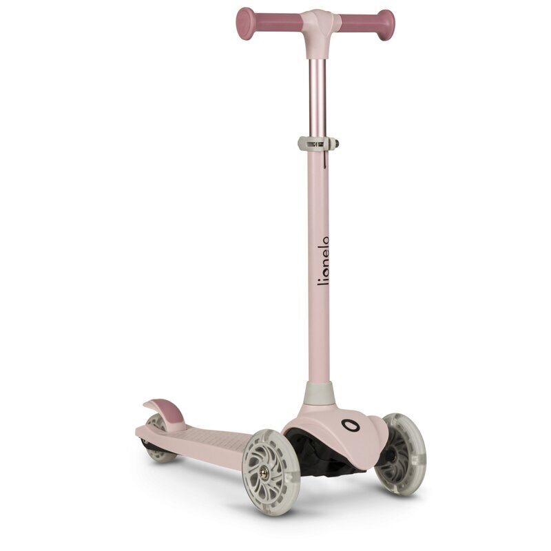 Lionelo Trotineta pentru copii Jessy Roz cu 3 roti LED ghidon reglabil pliabila platforma antiderapanta greutate suportata 50 kg