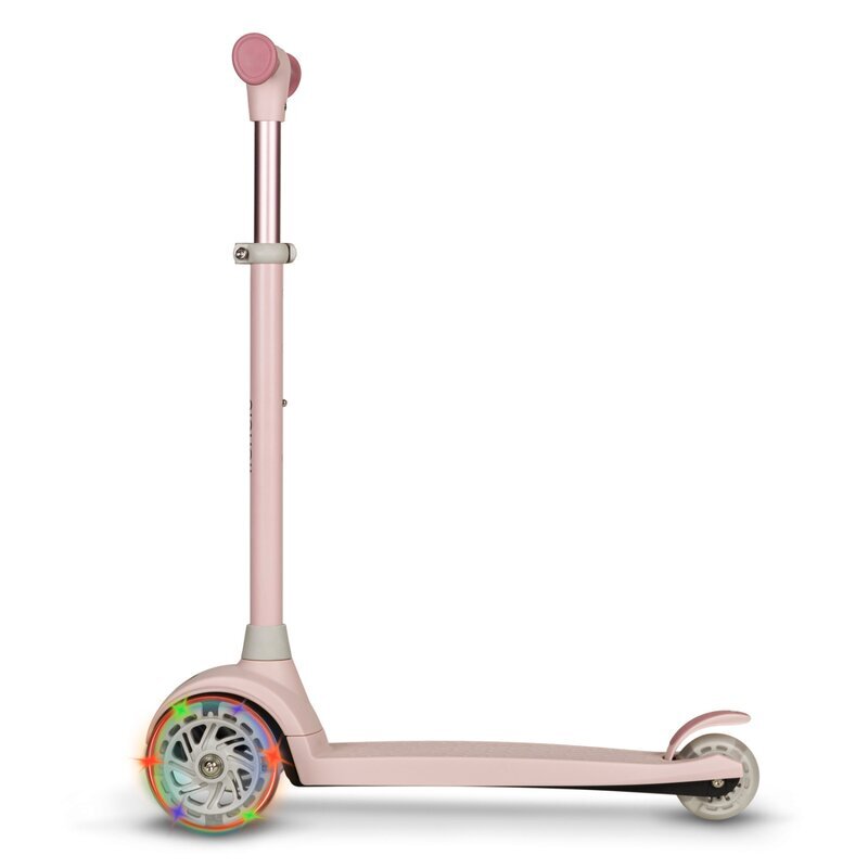 Lionelo Trotineta pentru copii Jessy Roz cu 3 roti LED ghidon reglabil pliabila platforma antiderapanta greutate suportata 50 kg