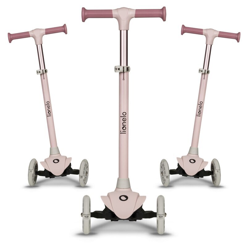 Lionelo Trotineta pentru copii Jessy Roz cu 3 roti LED ghidon reglabil pliabila platforma antiderapanta greutate suportata 50 kg