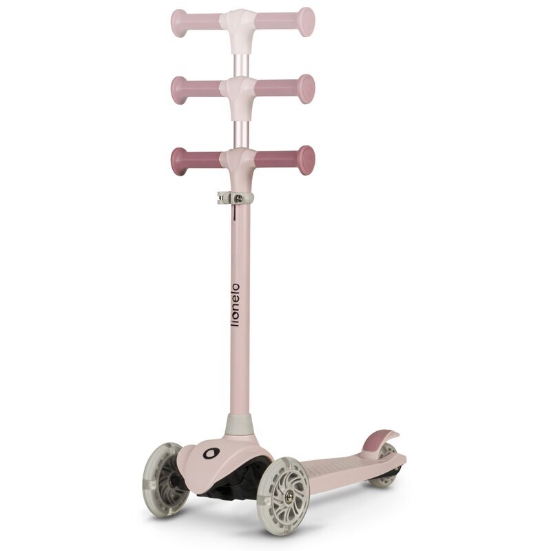 Lionelo Trotineta pentru copii Jessy Roz cu 3 roti LED ghidon reglabil pliabila platforma antiderapanta greutate suportata 50 kg