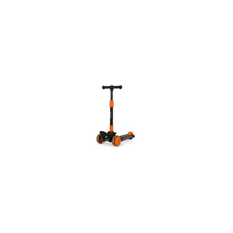 Lionelo Trotineta Timy PortocaliuNegru cu 3 roti LED ghidon reglabil pliabila platforma antiderapanta greutate suportata 50 kg varsta 3 ani+
