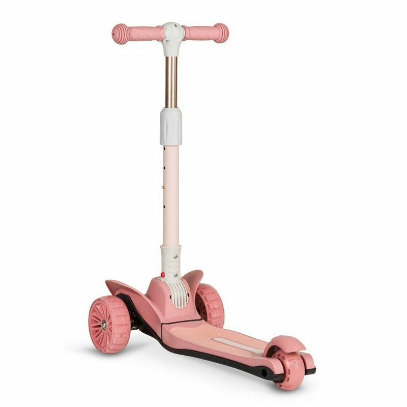 Lionelo Trotineta Timy Roz cu 3 roti LED ghidon reglabil pliabila platforma antiderapanta greutate suportata 50 kg varsta 3 ani+