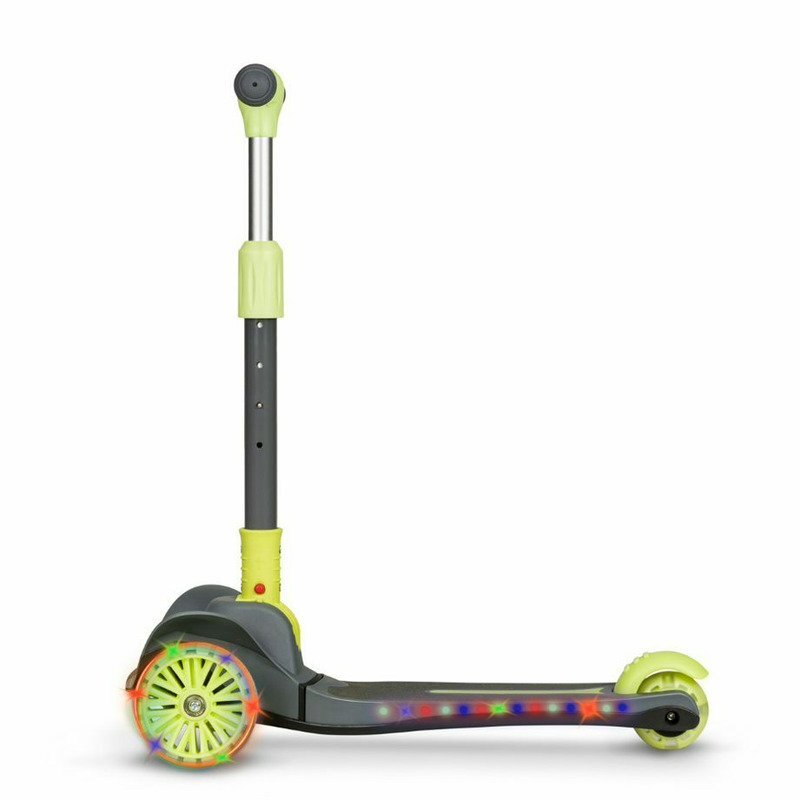 Lionelo Trotineta Timy Verde cu 3 roti LED ghidon reglabil pliabila platforma antiderapanta greutate suportata 50 kg varsta 3 ani+