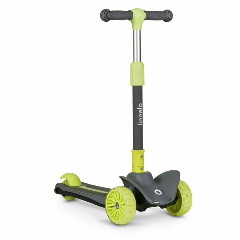 Lionelo Trotineta Timy Verde cu 3 roti LED ghidon reglabil pliabila platforma antiderapanta greutate suportata 50 kg varsta 3 ani+
