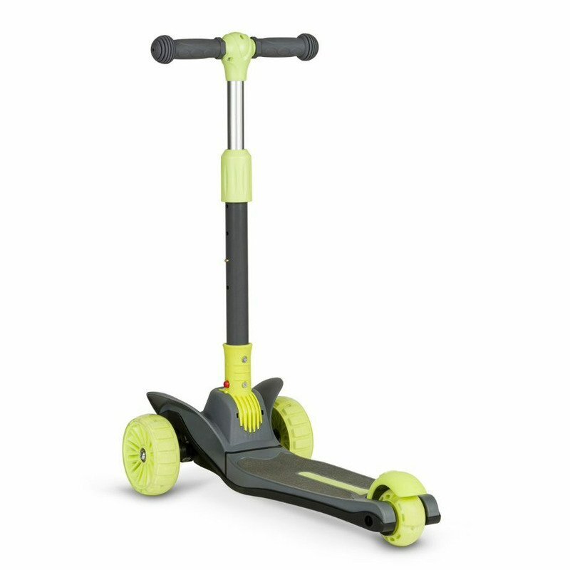 Lionelo Trotineta Timy Verde cu 3 roti LED ghidon reglabil pliabila platforma antiderapanta greutate suportata 50 kg varsta 3 ani+